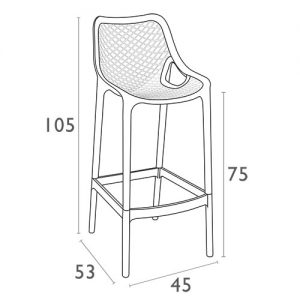 Alternative view of Terrasbarkruk Air - Zwart