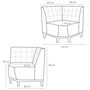 Alternative view of Bank Viggo – Smoke – Hoek – Kunstleer