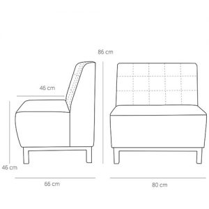 Alternative view of Bank Viggo – Antraciet – 80cm – Kunstleer