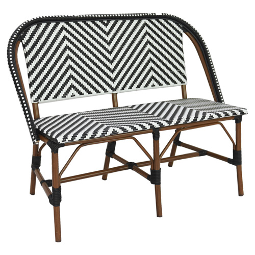 Terrasbank Toby - Zwart/Wit