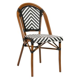 Terrasstoel Toby - Klassiek Bamboe - Zwart/Wit