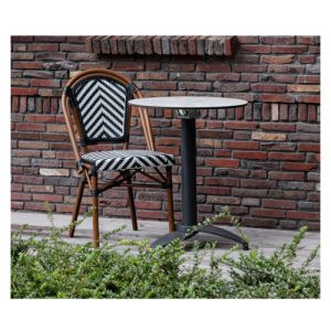 Alternative view of Terrasstoel Toby - Klassiek Bamboe - Zwart/Wit
