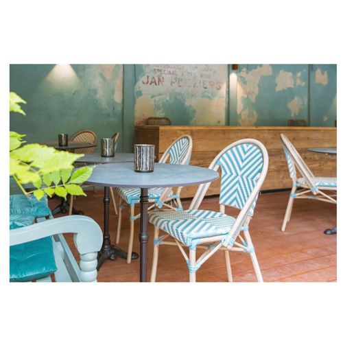 Terrasstoel Toby - Licht Bamboe - Blauw/Beige - Afbeelding 7