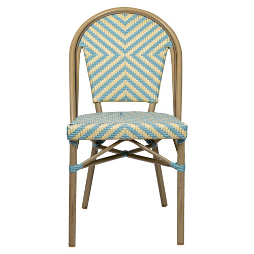 Terrasstoel Toby - Licht Bamboe - Blauw/Beige - Afbeelding 3