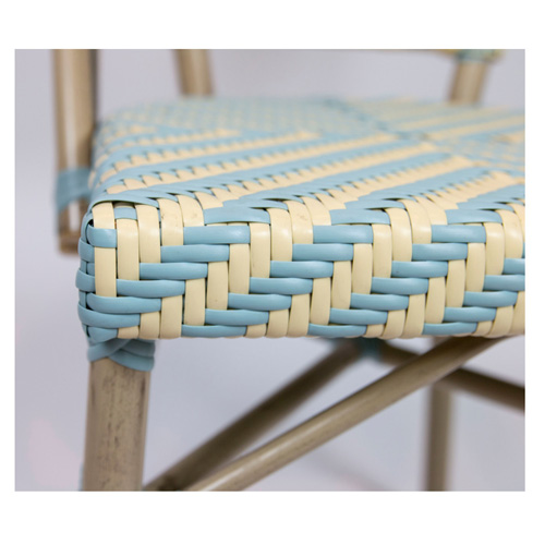 Terrasstoel Toby - Licht Bamboe - Blauw/Beige - Afbeelding 2