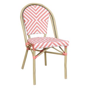Terrasstoel Toby - Licht Bamboe - Roze/Beige