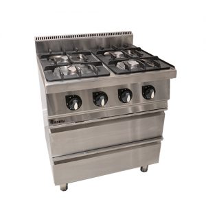 Kookunit 4-pits met onderstel met lades - C8070G + DS8070