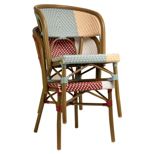 Terrasstoel Santa Cruz - Rood/Wit - Afbeelding 2