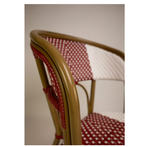 Terrasstoel Santa Cruz - Rood/Wit - Afbeelding 5