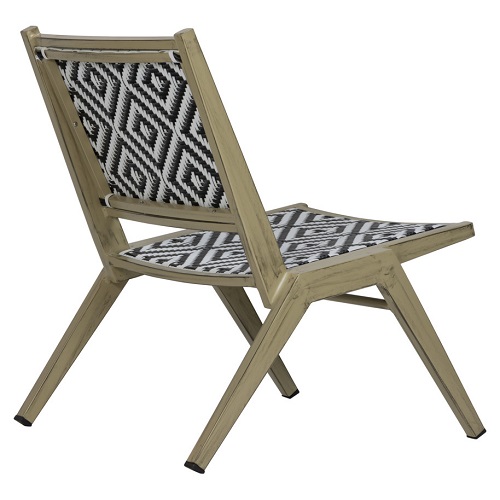 Terras loungestoel Javi-I Bamboo/Zwart-Wit - Afbeelding 2