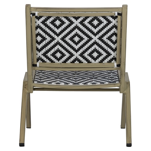 Terras loungestoel Javi-I Bamboo/Zwart-Wit - Afbeelding 3