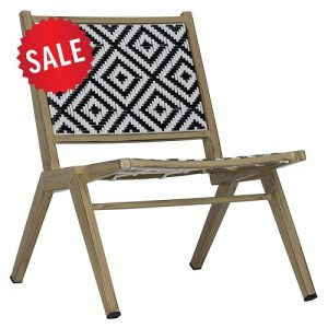 Terras loungestoel Javi-I Bamboo/Zwart-Wit