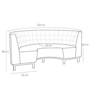Alternative view of Bank Viggo – Cognac – Rond – Kunstleer