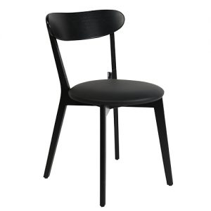 Stoel Alassio – Zwart – Kunstleer/hout