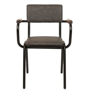 Alternative view of Armstoel Skool – Antraciet – Kunstleer