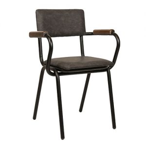 Armstoel Skool – Antraciet – Kunstleer