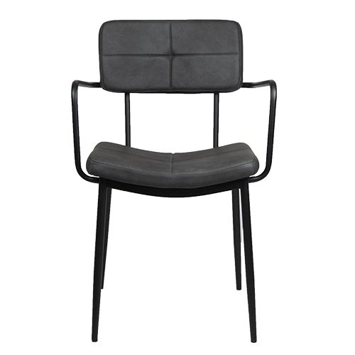 Armstoel Teddy – Antraciet – Kunstleer - Afbeelding 2