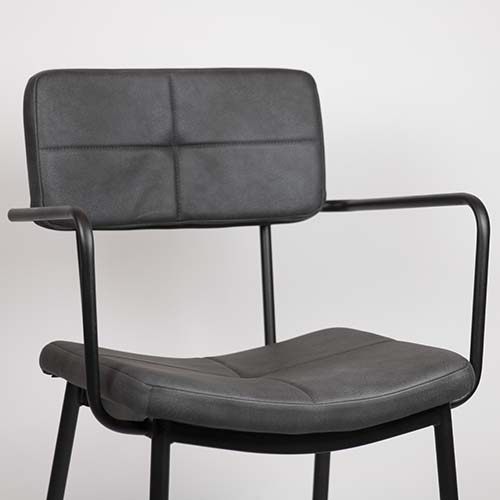 Armstoel Teddy – Antraciet – Kunstleer - Afbeelding 5