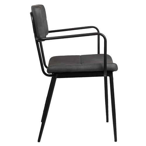 Armstoel Teddy – Antraciet – Kunstleer - Afbeelding 3