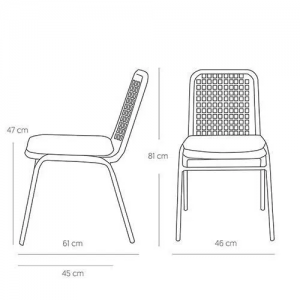 Alternative view of Terrasstoel Trobe - Naturel