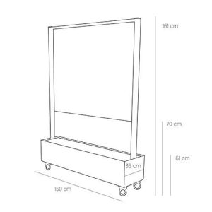 Alternative view of Verrijdbaar windscherm met plantenbak glas