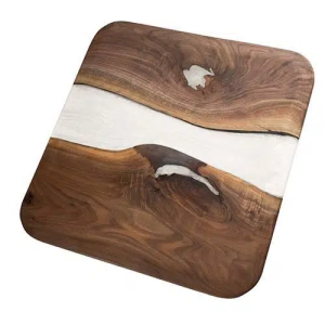 Tafelblad Waltz - Walnoot Epoxy – 70x70cm